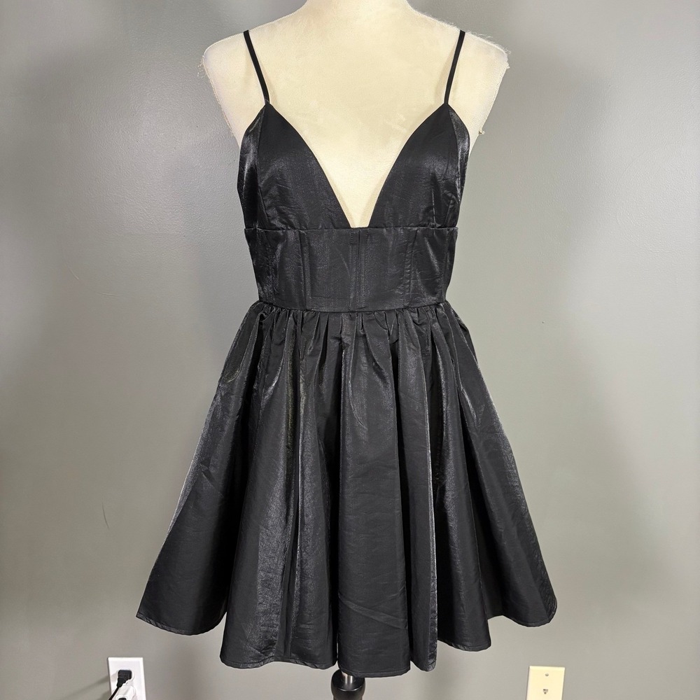 NWT RNWY Runaway Astrid Mini Dress 6 Black Cocktail Party Spaghetti Strap HOCO‎